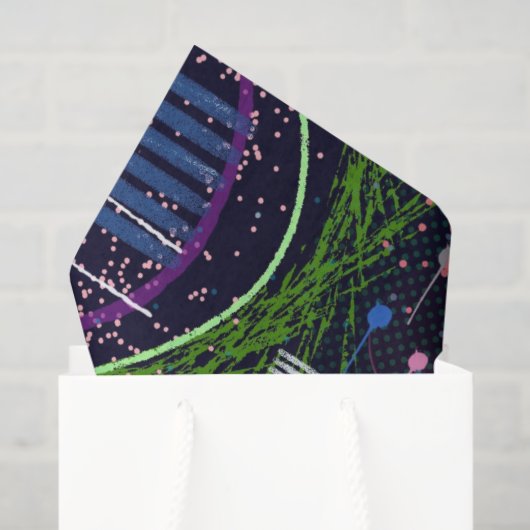 Papier Mousseline Cosmic Snow Storm: Abstract Maximalism Art (Sac cadeau)