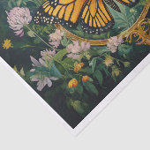 Papier Mousseline Cosmos & Trèfle Violet, Une Prairie de Monarques (Détail)