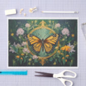 Papier Mousseline Cosmos & Trèfle Violet, Une Prairie de Monarques (Artisanat)