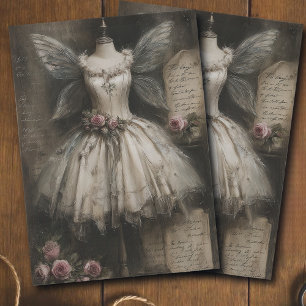 Papier Mousseline Costume de ballerine fée grunge vintage découpage