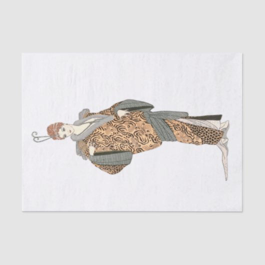 Papier Mousseline Costumes Parisiens - Manteau du soir, Découpage (Recto)