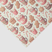 Papier Mousseline Cosy Christmas Cocoa and Gingerpain Motif (Détail)