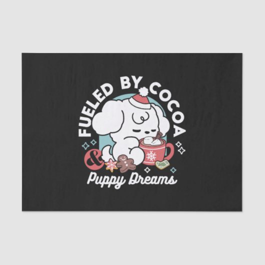 Papier Mousseline Cosy Puppy Dreams - Chocolat chaud et Noël (Recto)