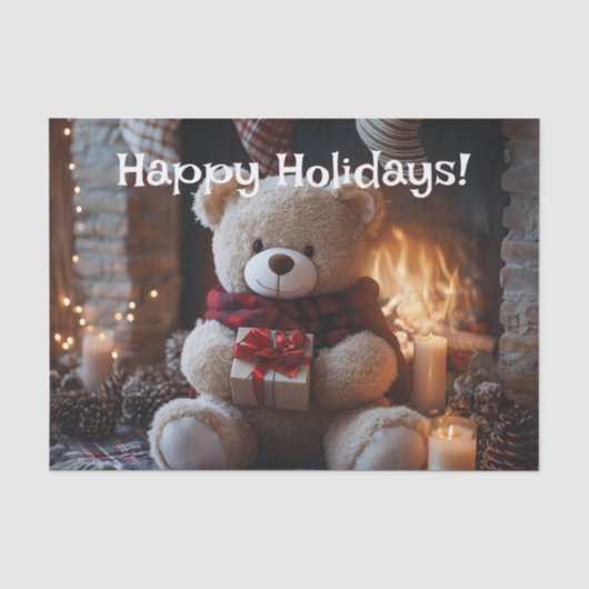 Papier Mousseline Cosy Teddy Bear Conception de vacances (Recto)