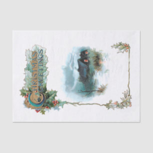 Papier Mousseline Cosy Winter Cottage et Ornate Noël Salutations