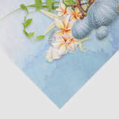 Papier Mousseline Côte Bleu Urchin Floral (Détail)