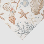 Papier Mousseline Côtière rustique - Coquillages, Starfish, Reef (32 (Détail)