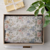 Papier Mousseline Cottage Blush Blue Floral Pattern (Cadeau)