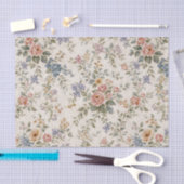 Papier Mousseline Cottage Blush Blue Floral Pattern (Artisanat)