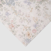 Papier Mousseline Cottage Blush Blue Floral Pattern (Détail)