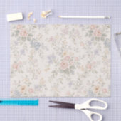 Papier Mousseline Cottage Blush Blue Floral Pattern (Artisanat)