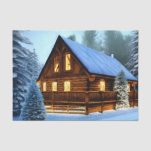 Papier Mousseline Cottage Country Northern Pine Cabine