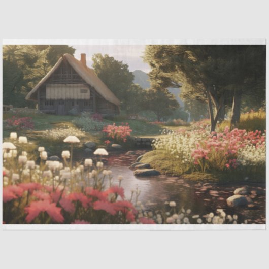 Papier Mousseline Cottage enchanté 2 Papier de découpage (Recto)