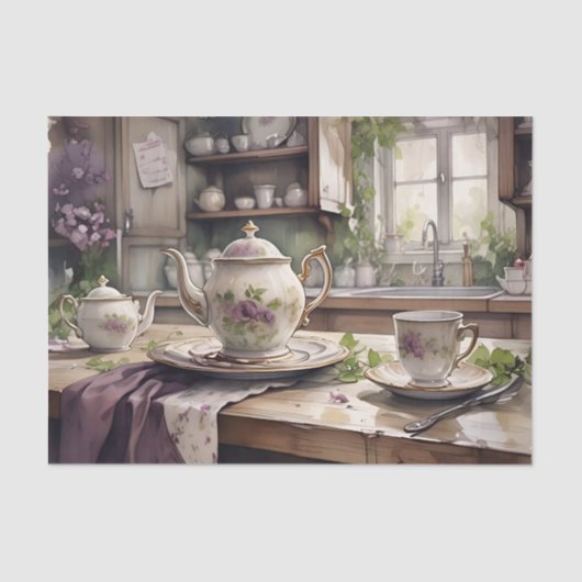 Papier Mousseline Cottage Lavender Kitchen Dreams Decoupage Imprimer (Recto)