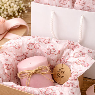 Papier Mousseline Cottagecore à main levée Rayure rose Fraise