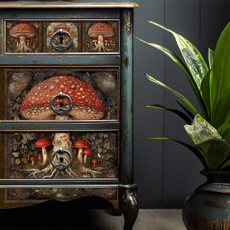 Papier Mousseline Cottagecore Champignons Découpage Rustique Folk Ar