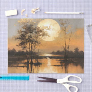 Papier Mousseline Coucher de soleil à l'heure dorée