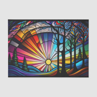 Papier Mousseline Coucher de soleil en verre tendu
