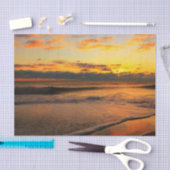 Papier Mousseline Coucher de soleil exceptionnel sur la plage (Artisanat)