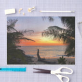 Papier Mousseline Coucher de soleil paisible sur Hawaiian Tropical I (Artisanat)