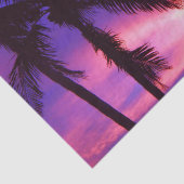 Papier Mousseline Coucher de soleil rose et violet de palme (Détail)