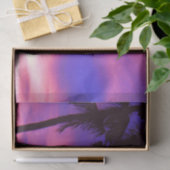 Papier Mousseline Coucher de soleil rose et violet de palme (Cadeau)