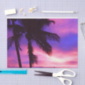 Papier Mousseline Coucher de soleil rose et violet de palme (Artisanat)