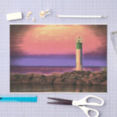 Papier Mousseline Coucher de soleil rose violet couleur phare (Artisanat)