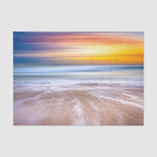 Papier Mousseline Coucher de soleil sur la plage (Recto)