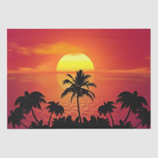 Papier Mousseline Coucher de soleil tropical (Recto)