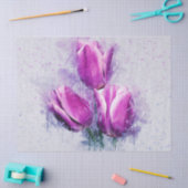 Papier Mousseline Couleur d'aquarelle de tulipe rose (Artisanat)