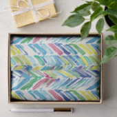 Papier Mousseline Couleur de l'eau Chevron Design Motif avec brosse  (Cadeau)