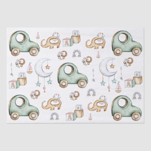 Papier Mousseline Couleur de l'eau conception des objets pour bébés (Recto)