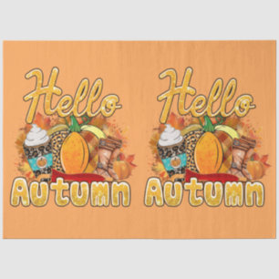 Papier Mousseline Couleur de Personnaliser d'automne Hello