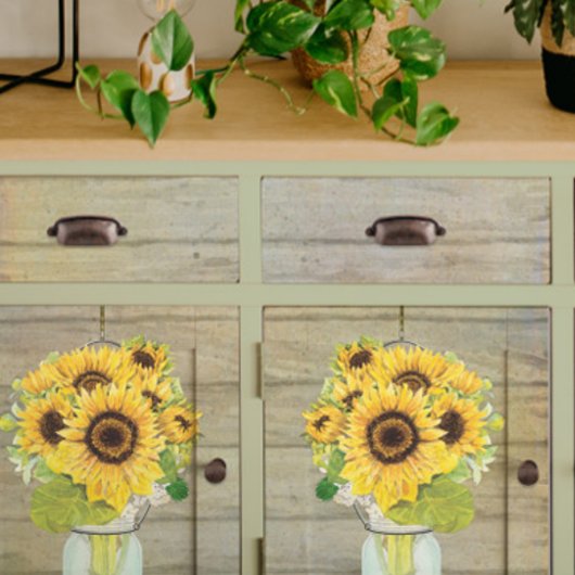 Papier Mousseline Couleur de tournesol Mason Jars Découpage en bois