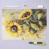 Papier Mousseline Couleur d'eau de découpage de fleurs de tournesol (Artisanat)