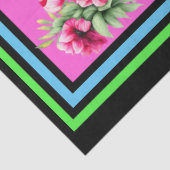 Papier Mousseline Couleur d'eau Fleurs de soleil et fleurs roses Déc (Détail)