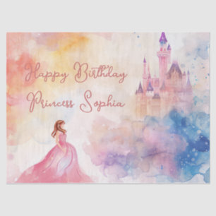 Papier Mousseline Couleur d'eau rose pâle sur mesure Princess Castle