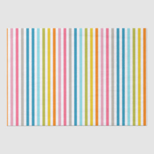 Papier Mousseline Couleur été arc-en-ciel rayures