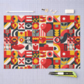 Papier Mousseline Couleur géométrique (Artisanat)