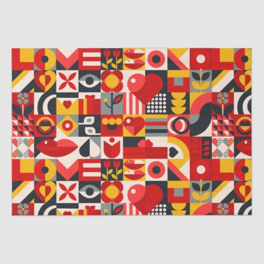 Papier Mousseline Couleur géométrique (Recto)