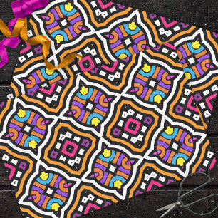 Papier Mousseline Couleur mignonne Joli Motif ethnique Tribal modern