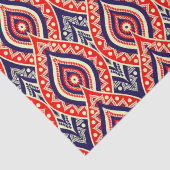 Papier Mousseline Couleur rouge ethnique motif de fleurs indiennes (Détail)