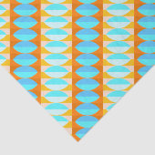 Papier Mousseline Couleur Turquoise Bleu Orange Jaune Motif (Détail)