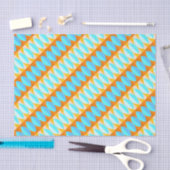 Papier Mousseline Couleur Turquoise Bleu Orange Jaune Motif (Artisanat)