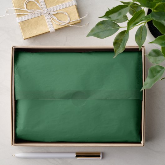 Papier Mousseline Couleur Uni Vert Foncé Moderne de la Forêt (Cadeau)
