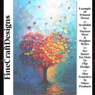 Papier Mousseline Couleurs arc-en-ciel audacieuses Arbre d'amour en