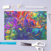 Papier Mousseline Couleurs arc-en-ciel Neon Swirls (Artisanat)
