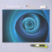 Papier Mousseline Couleurs bleu spirale 3D Art Abstrait fractal mode (Artisanat)