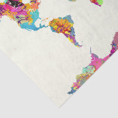 Papier Mousseline couleurs de carte du monde (Détail)
